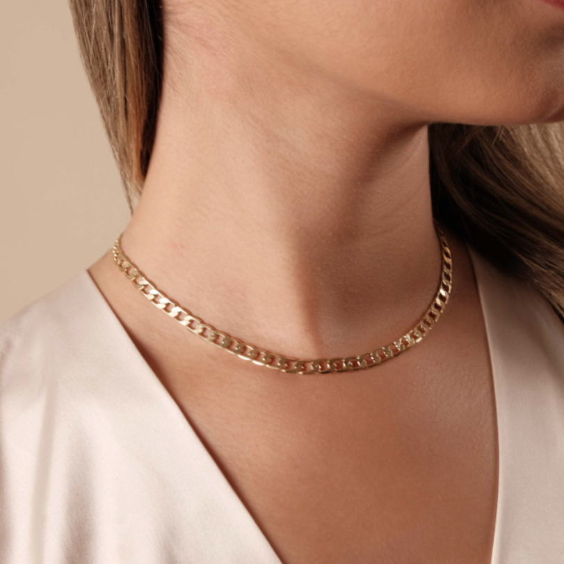 Curb Chain Choker Necklace